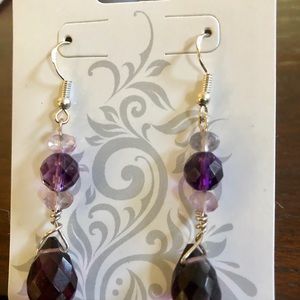 Handmade Genuine copper w/ Amethyst purple beads